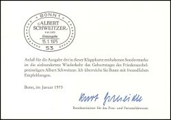 1975  Ministerkarte - Albert Schweitzer