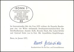 1975  Ministerkarte - Bedeutende deutsche Frauen