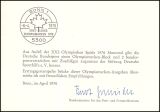 1976  Ministerkarte - Olympische Sommerspiele