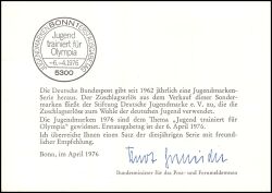 1976  Ministerkarte - Jugend trainiert für Olympia