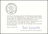 1976  Ministerkarte - Jugend trainiert für Olympia