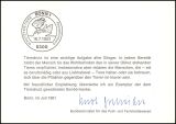 1981  Ministerkarte - Tierschutz