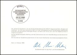 1989  Ministerkarte - Freimarken: Sehenswürdigkeiten