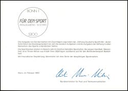 1990  Ministerkarte - Sporthilfe: Beliebte Sportarten