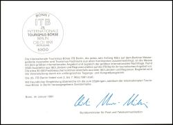 1991  Ministerkarte - Internationale Tourismusbörse