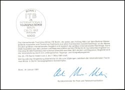 1991  Ministerkarte - Internationale Tourismusbrse