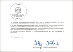 1997  Ministerkarte - 350 Jahre Kartoffelanbau