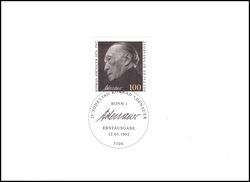 1992  Ministerkarte - Todestag von Konrad Adenauer