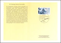 1995  Ministerkarte - Dietrich Bonhoeffer