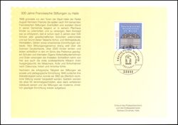 1998  Ministerkarte - 300 Jahre Franckesche-Stiftungen
