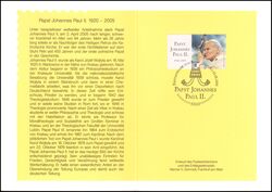 2005  Ministerkarte - Tod von Papst Johannes Paul II.