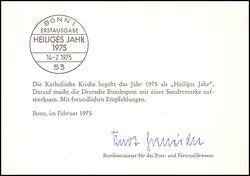 1975  Ministerkarte - Heiliges Jahr