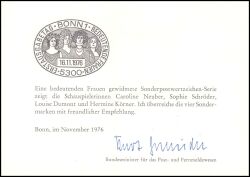 1976  Ministerkarte - Bedeutende deutsche Frauen