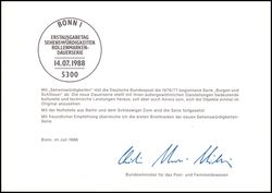 1988  Ministerkarte - Freimarken: Sehenswrdigkeiten