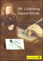 2004  Postamtliches Erinnerungsblatt - Eduard Mörike