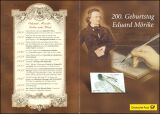 2004  Postamtliches Erinnerungsblatt - Eduard Mörike