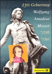 2006  Postamtliches Erinnerungsblatt - Wolfgang Amadeus Mozart