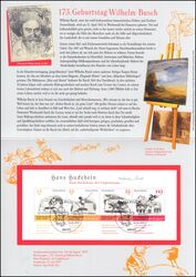 2007  Postamtliches Erinnerungsblatt - Wilhelm Busch