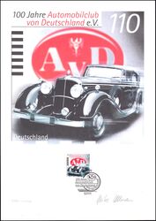 1999  Briefmarkengrafik - 100 Jahre Automobilclub