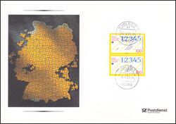 1993  Stempelkarte - Neue Postleitzahlen