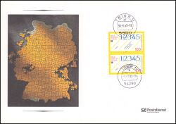 1993  Stempelkarte - Neue Postleitzahlen