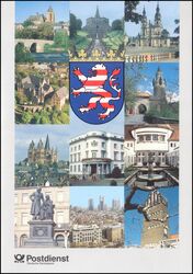 1993  Faltkarte - bergabe des Postwertzeichens Hessen