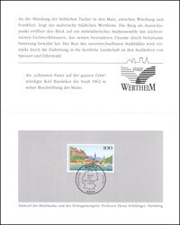 1994  Faltkarte - Stadt Wertheim