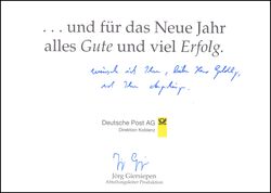 1995  Weihnachtskarte der Deutschen Post