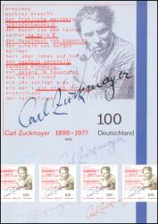 1996  100. Geburtstag von Carl Zuckmayer