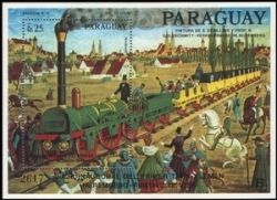 Paraguay 1986  Erste Dampflok  "Adler"