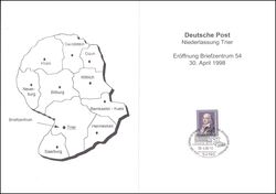 1998  Faltkarte - Erffnung Briefzentrum 54