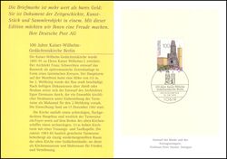 1995  Faltkarte - 100 Jahre Kaiser-Wilhelm-Gedchtniskirche