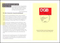 1999  Faltkarte - 50 Jahre Deutscher Gewerkschaftsbund