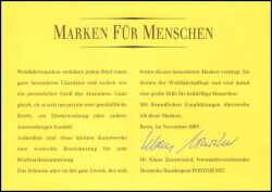 1993  Faltkarte - Wohlfahrt: Deutsche Trachten