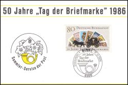 1986  Werbekarte der DBP - 50 Jahre Tag der Briefmarke