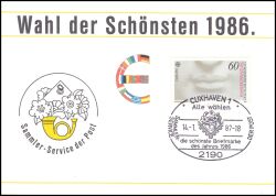 1986  Werbekarte der DBP - Wahl der Schönsten