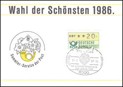 1986  Werbekarte der DBP - Wahl der Schnsten