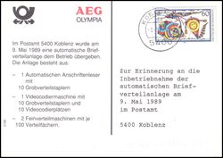 1989  Inbetriebnahme der automatischen Briefverteileranlage