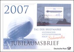 2007  Jubilumsbrief  - Historischer Luftschiffverkehr nach Sdamerika
