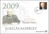 2009  Jubilumsbrief  - 125. Geburtstag von Theodor Heuss