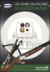 2011  Postamtliches Erinnerungsblatt - 150 Jahre Deutscher Schützenbund