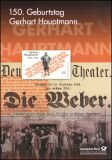 2012  Postamtliches Erinnerungsblatt - Gerhart Hauptmann