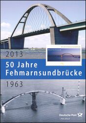 2013  Postamtliches Erinnerungsblatt - 50 Jahre Fehmarnsundbrcke