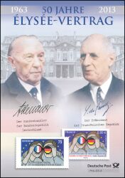2013  Postamtliches Erinnerungsblatt - Deutsch-französische Zusammenarbeit