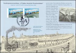 2014  Postamtliches Erinnerungsblatt - 175 Jahre deutsche Ferneisenbahn