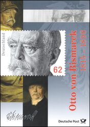 2015  Postamtliches Erinnerungsblatt - Otto von Bismarck