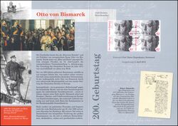 2015  Postamtliches Erinnerungsblatt - Otto von Bismarck
