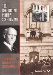 2015  Postamtliches Erinnerungsblatt - Philipp Scheidemann