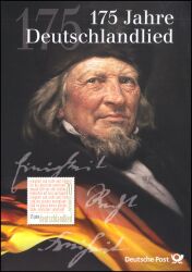 2016  Postamtliches Erinnerungsblatt - 175 Jahre Deutschlandlied