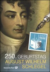 2017  Postamtliches Erinnerungsblatt - August Wilhelm Schlegel